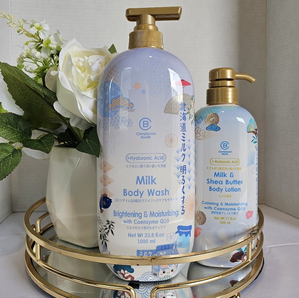 Complexion Boutik Milk Body Wash With Coenzyme Q10 +Hyaluronic Acid &Body Lotion